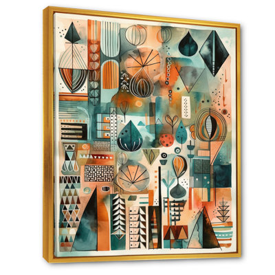 «Green and Orange Abstracted Vistas», impressions d'art abstrait paysage