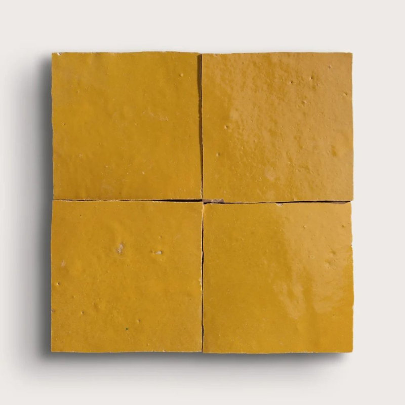 Carreau de mur et de plancher en tissu 4 po x 4 po Zelig, Moutarde