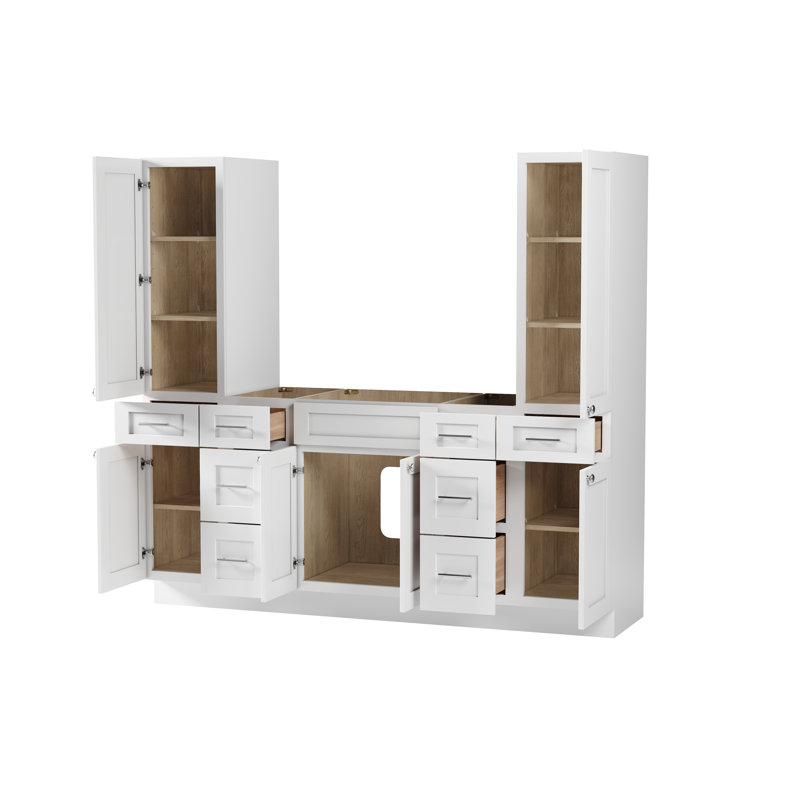 Meuble-lavabo simple 78 po Disar, Blanc