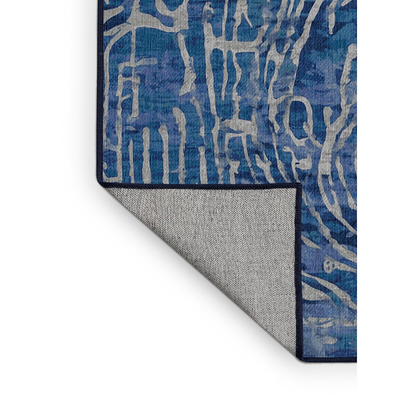 Machine Washable Gray Area Rug, Rectangle 3' x 5'