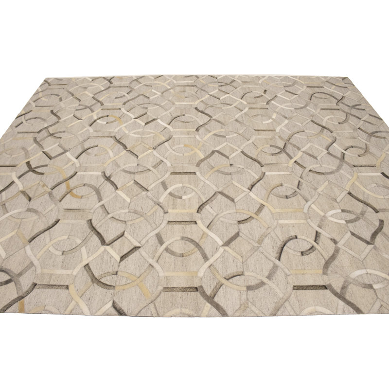 Tapis argenté moderne en similicuir 8X10
