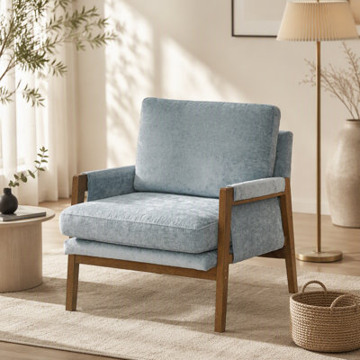 Le fauteuil Mid-Century moderne en velours, un mélange parfait de confort et de style pour se détendre dans n'importe quel décor