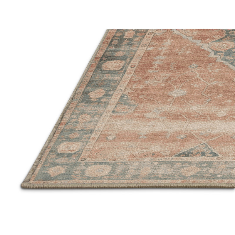 Machine Washable Overdyed Brown Area Rug, Round 3'