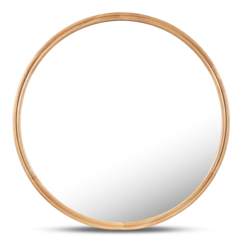 Grand miroir rond Alcott, Rond, 36 po x 36 po, Naturel