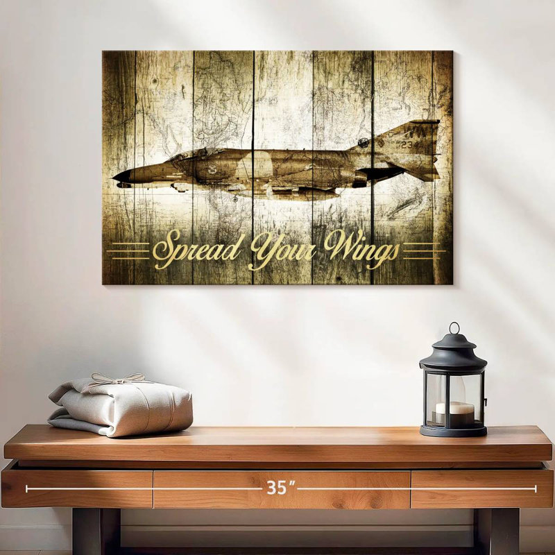 Mehar Grunge Fighter Jet, 16" H x 24" W