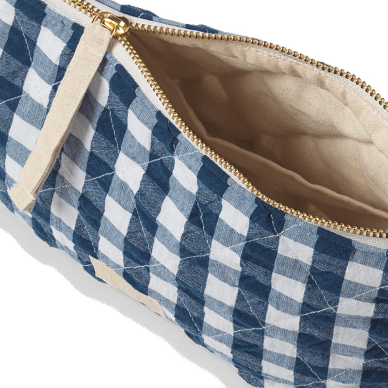 Baek And Bolge Nola Makeup Bag 9.1", Dark Blue/White