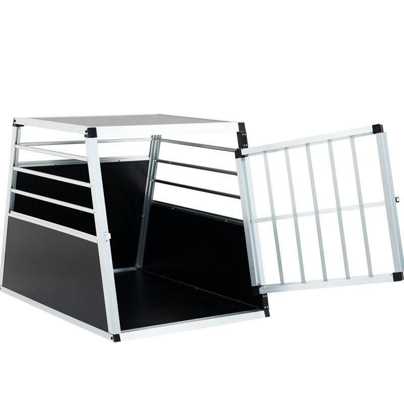 Boîte de transport en aluminium pour chien, dimensions, noir et argent, stable, facile à déplacer Boîte de transport pour chat 36,5 po x l 25,58 po, l 26,89 po, argent, forme