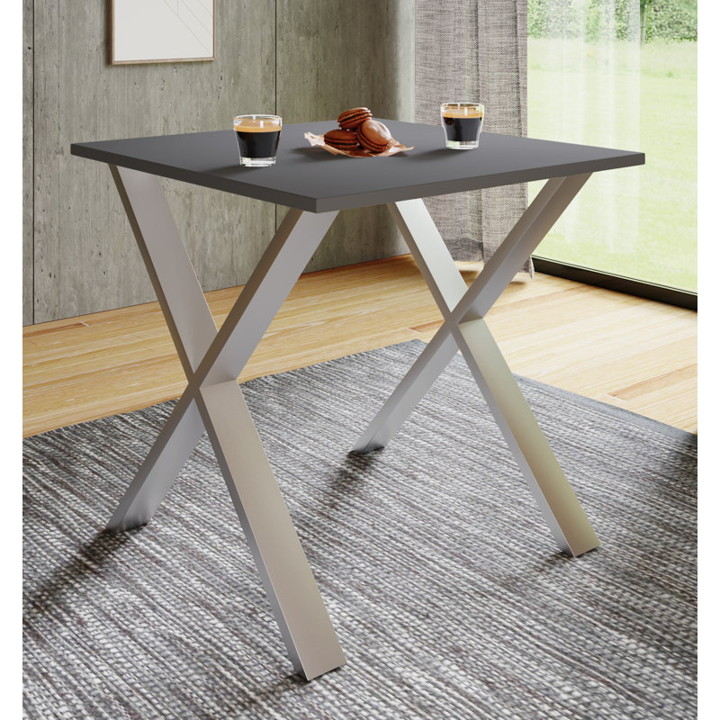 Alwilda Metal Base Dining Table, Black, 76cm H x 80cm W x 50cm D, Browning