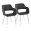 Chaise de salle à manger / d'appoint contemporaine Margarite en métal noir et tissu gris par Lumisource - ensemble de 2-2090415128-2052869212