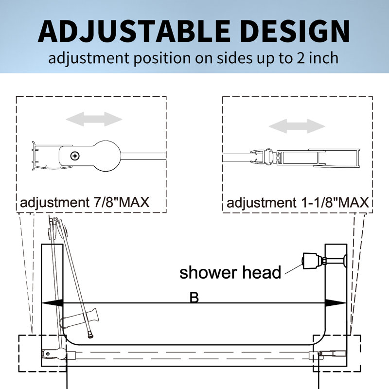 30-32 in.W x 72 in.H Bifold Frameless Glass Shower Door, Folding Frameless Shower Door., Black