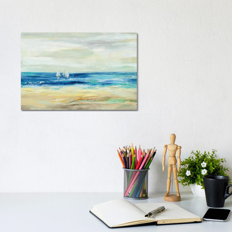 Sand and Sea 1 Piece Wrapped Canvas Wall Art, 20.32 cm H x 30.48 cm W