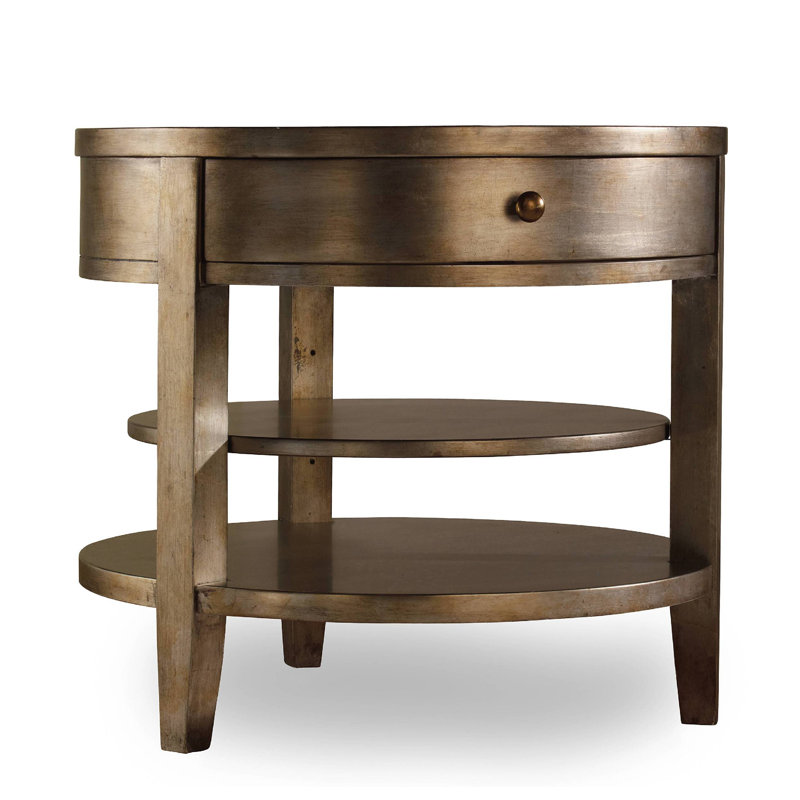 Sanctuary One-Drawer Round Lamp Table - Visage