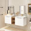 Meuble-lavabo double 60 po avec plateau en céramique Accalia