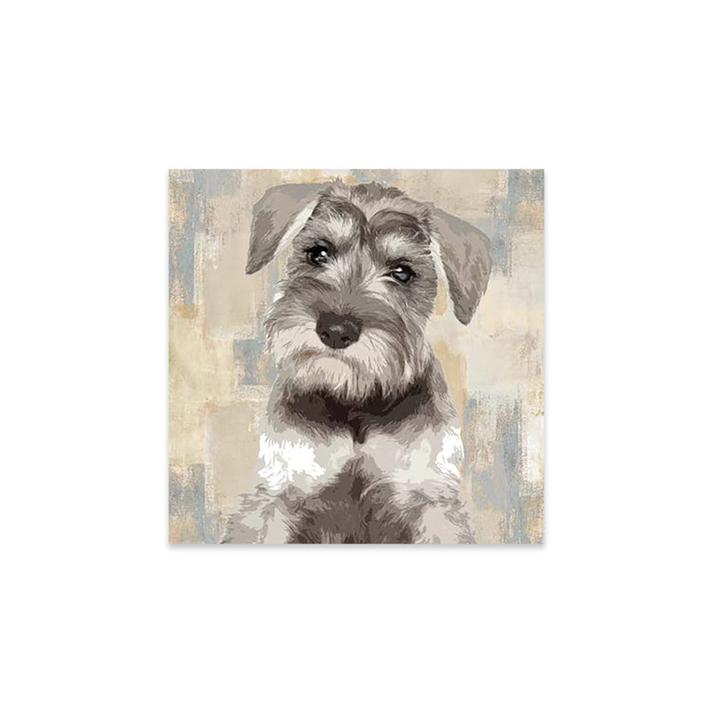Schnauzer miniature sur verre acrylique, H 24 po x l 24 po x P 0,25 po
