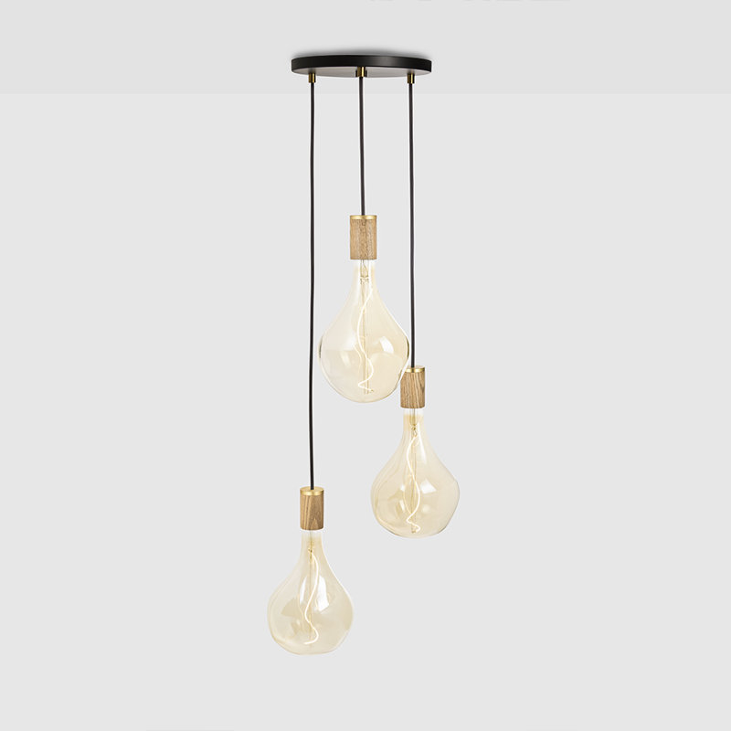 Voronoi II 3 - Light Cluster Pendant, Oak