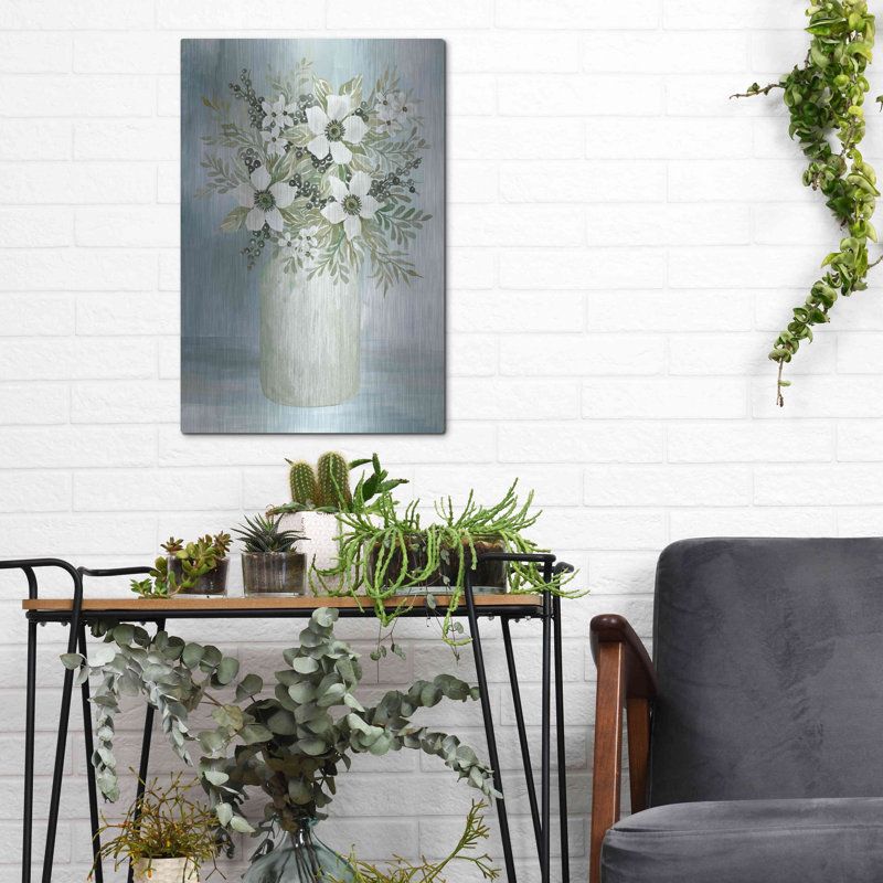 «White Blooms I» par Cindy Jacobs, H 16 po x l 12 po