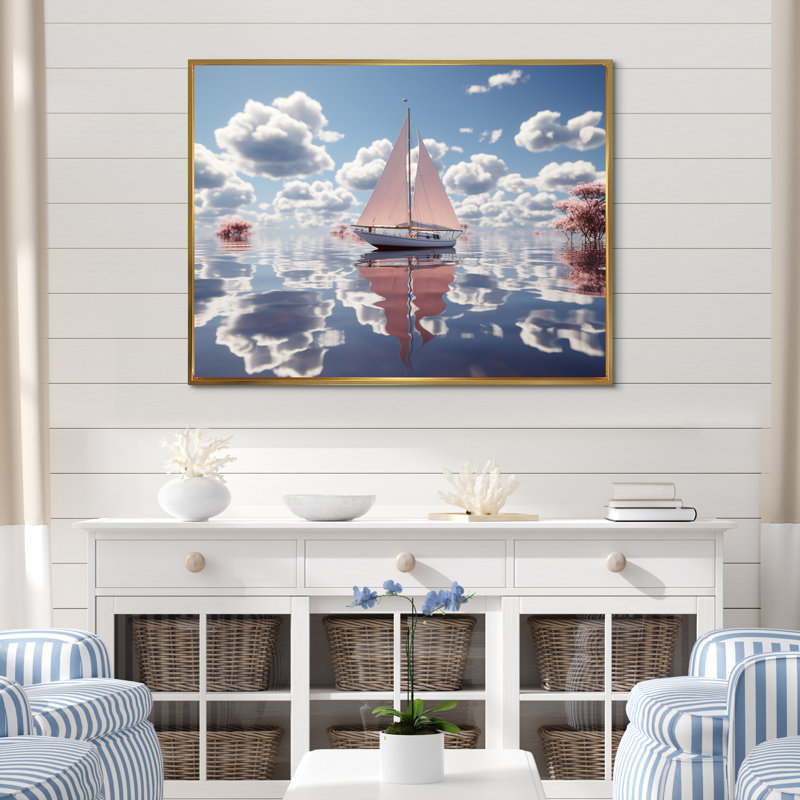 Ambyr sur toile, Cadre flottant doré, H 16 po x l 32 po x P 1 po