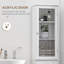 Armoire de rangement pour salle de bain, grande armoire de salle de bain, tour à linge avec porte en acrylique, tiroir et tablettes
