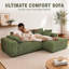 3 Seater Corduroy Sofa & Chaise-985689597-985689595