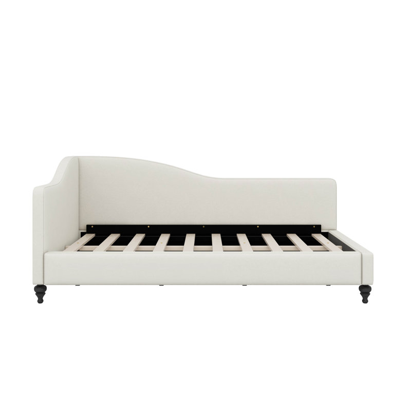 Lit de jour pleine grandeur en forme de L, Beige, Complet/Double