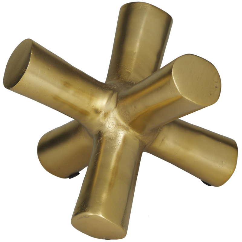 Sculpture en aluminium et aluminium Jack, Or, H 7,15 po x l 8,05 po x P 9 po