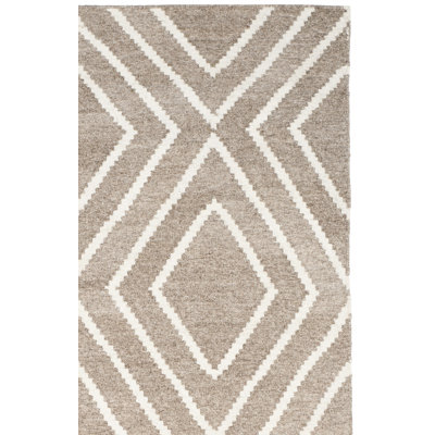 Shryock Hand Woven Viscose/Wool Geometric Rug in Gray