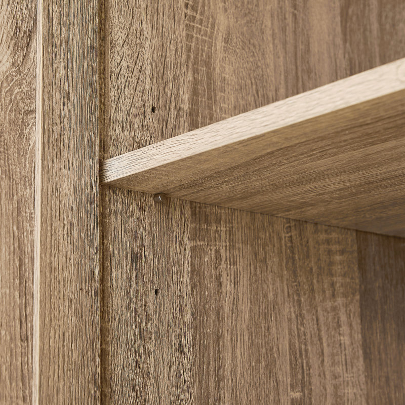 Armoire de rangement avec deux portes pour salle de bain, bureau, tablette réglable, panneau de fibres à densité moyenne, brun