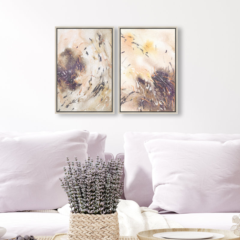 Floating Autumn Set Set by Oliver Gal, 32"H x 22"W, Silver Floater Frame