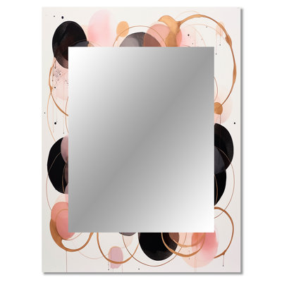 Dreams Of The Heart Watercolor Vintage Pink Gold - Geometric Mirror, Pink Unique Wall Mirror, Printed Metal Art