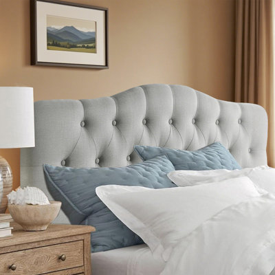 Linen Upholstered Headboard-Modern-Adjustable Height-Button Tufting by Winston Porter