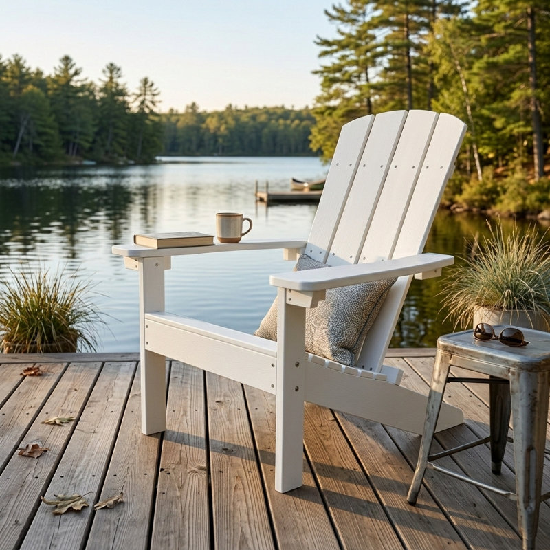 Chaise adirondack en plastique Celina, Blanc