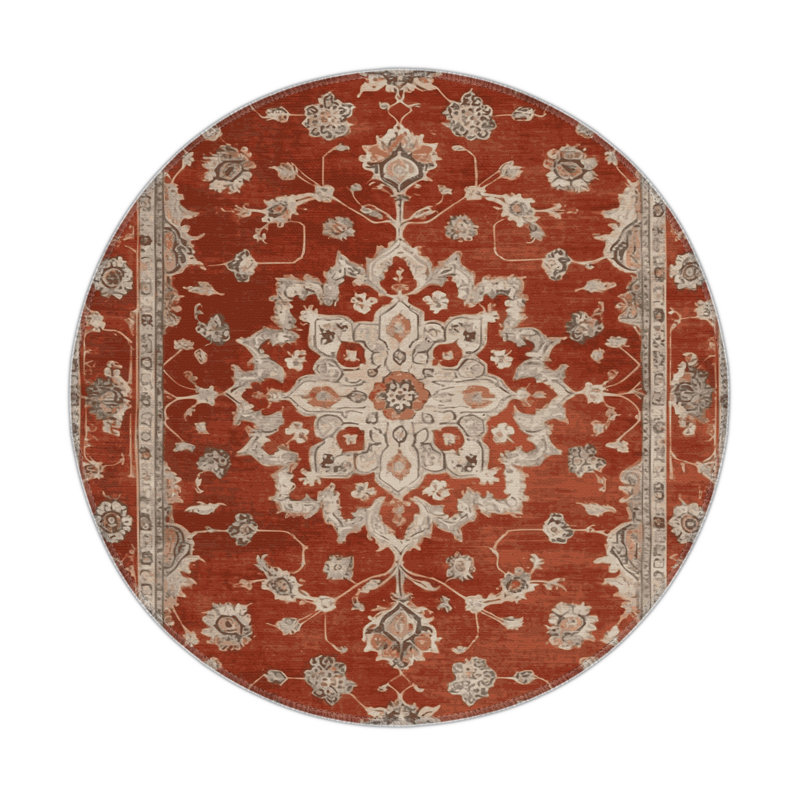 Tapis intérieur et extérieur brun Overdyed, Rond 5 pi