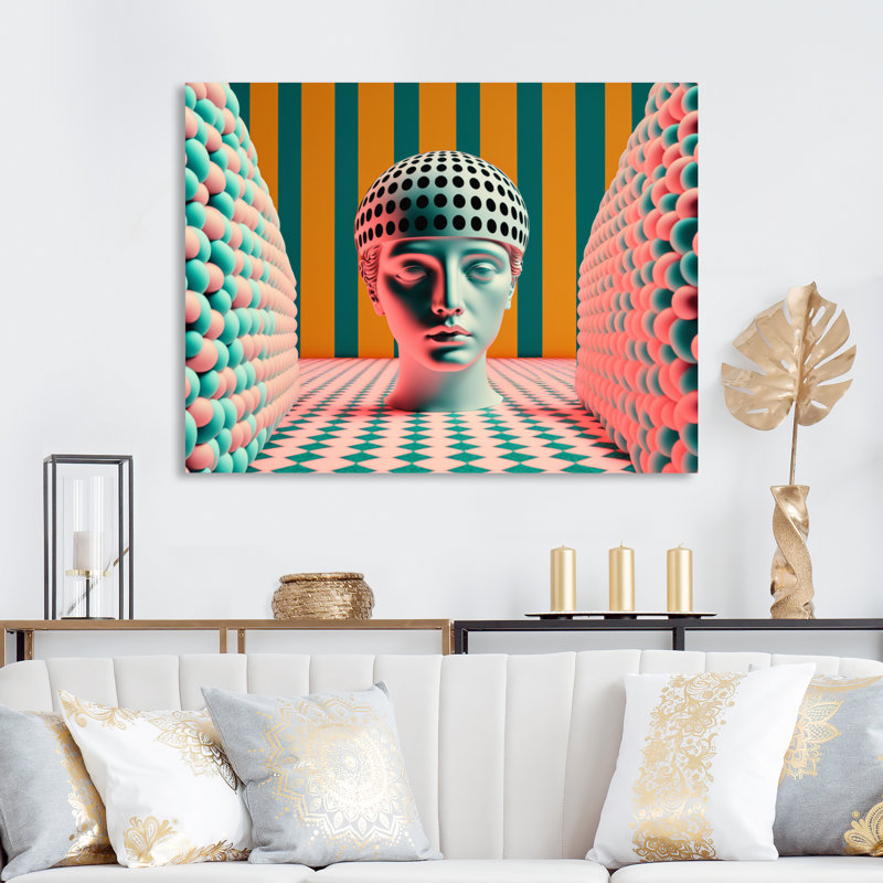 «Marble Woman surrealistic Universe IV», reproduction sur toile, H 34 po x l 44 po x P 1,5 po, Toile tendue