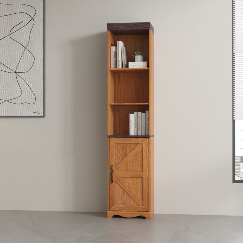 Grande armoire de rangement en bois 70,86 po, Chêne foncé