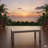 43" X 24" All-Weather Metal Outdoor Coffee Table With Wood-Look Top And Khaki Frame-2057290167