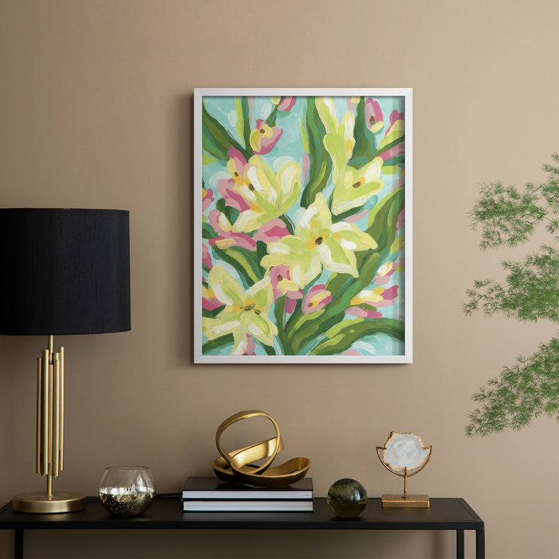 «Floral Vibration II», H 15 po x l 12 po, Blanc