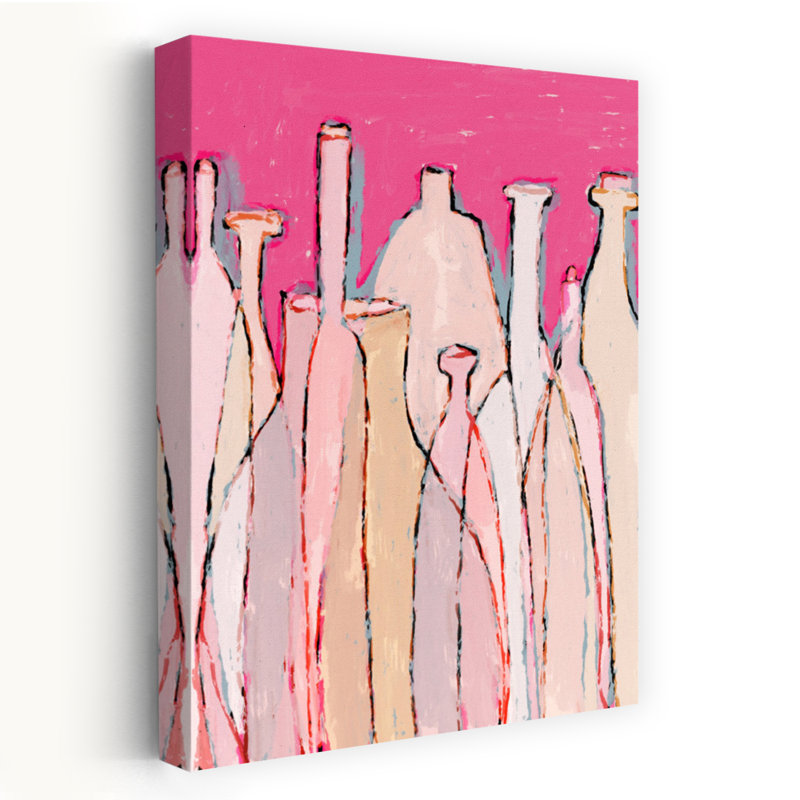 «Bottle Silhouettes», impression d'art contemporain abstrait coloré, 48" H x 32" W