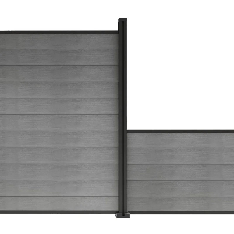 Aluminum Fence Panels, 1 Post + 11 Slats, 6ft / 1800mm High, Anthracite Grey