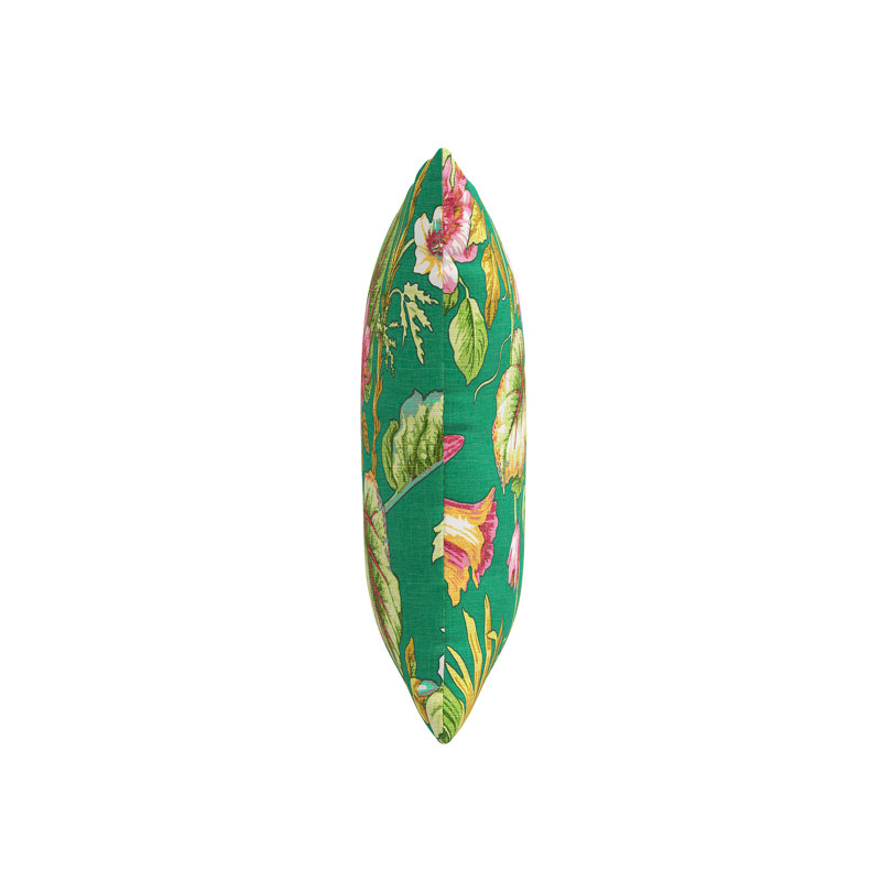 Red from Scalamandre Crafted by Cloth & Company 20 Decorative Pillow in Pattern, Scm Tropical Floral Green Linen, Feathers