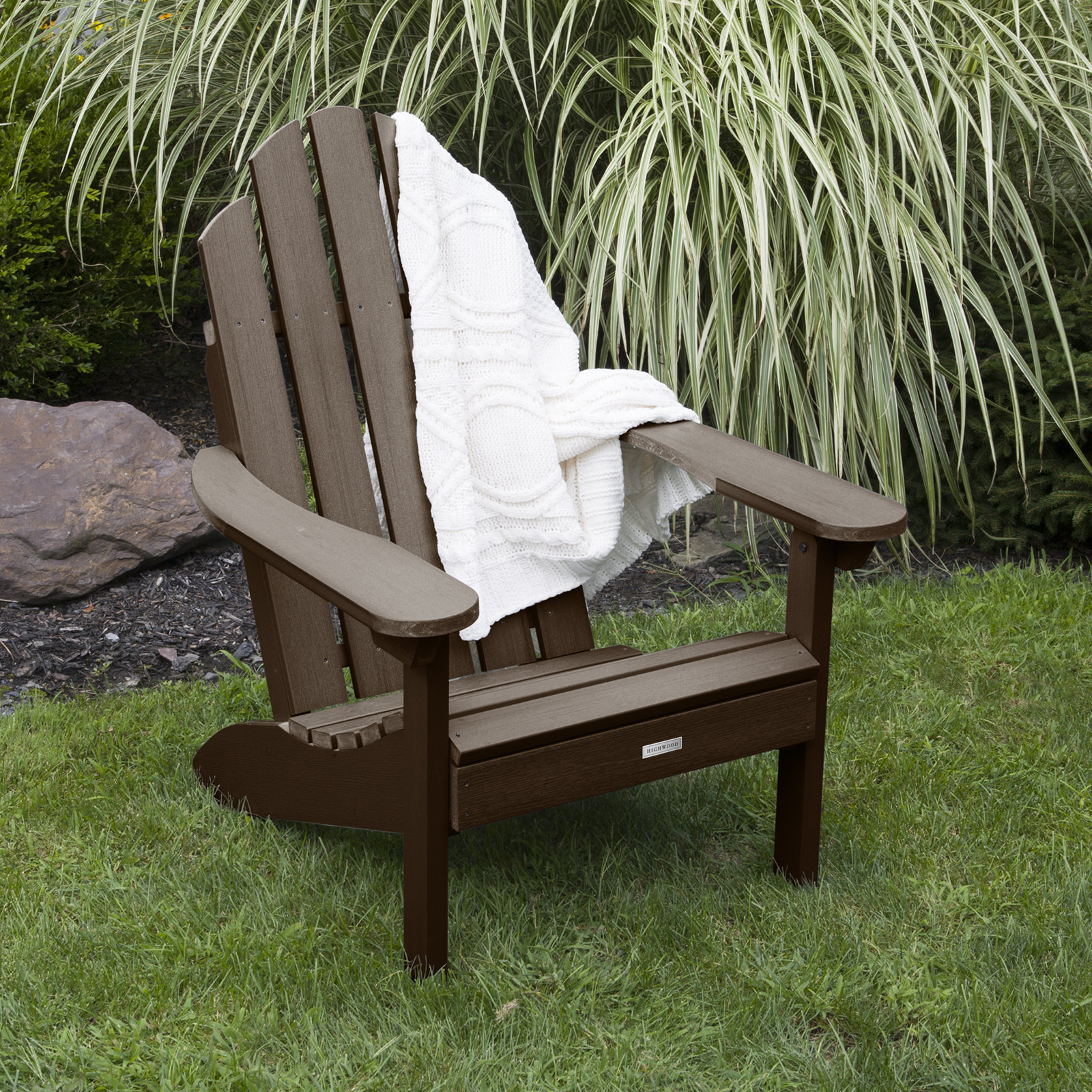 Leis Outdoor Adirondack Chair, Weathered Acorn