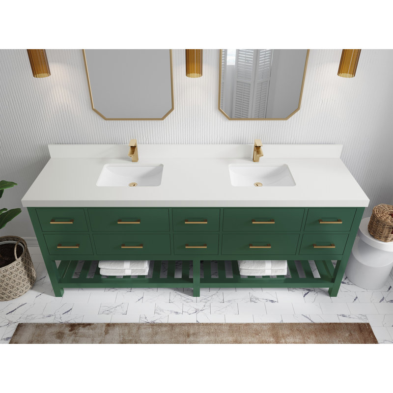 Huntwood 84" Double Bathroom Vanity Set, White