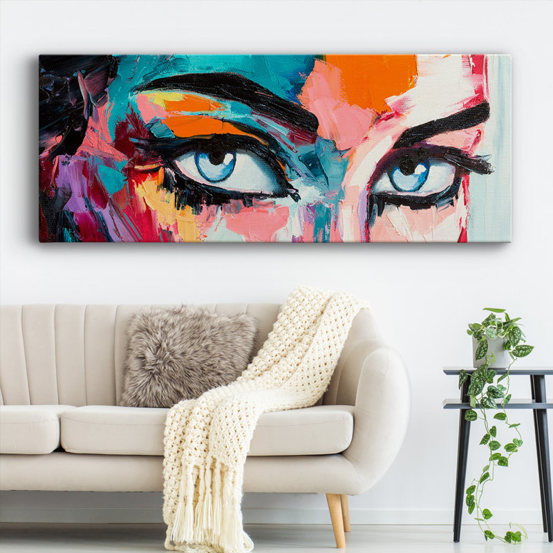 «Pop Color Eyes I» sur toile, H 12 po x l 30 po x P 1,5 po