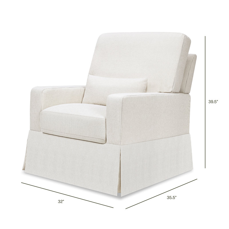 Fog Chatham Stripe Upholstered Swivel Glider with Pillowback