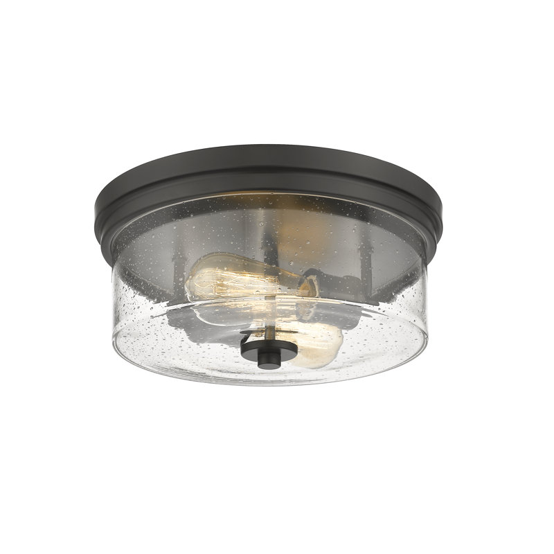Masham Glass Flush Mount, Matte Black