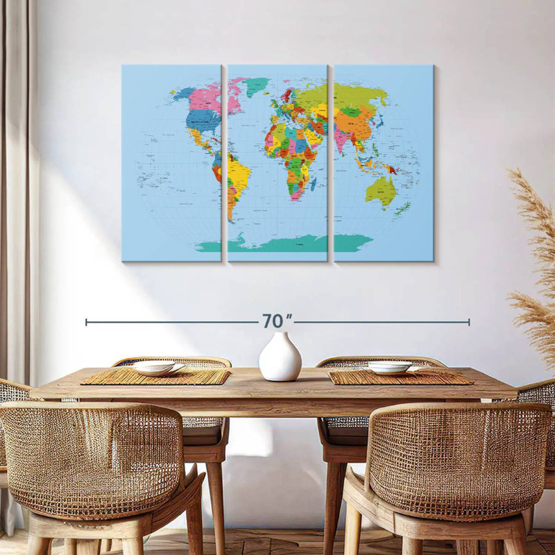 Carte du monde Aliaz, H 36 po x l 57 po