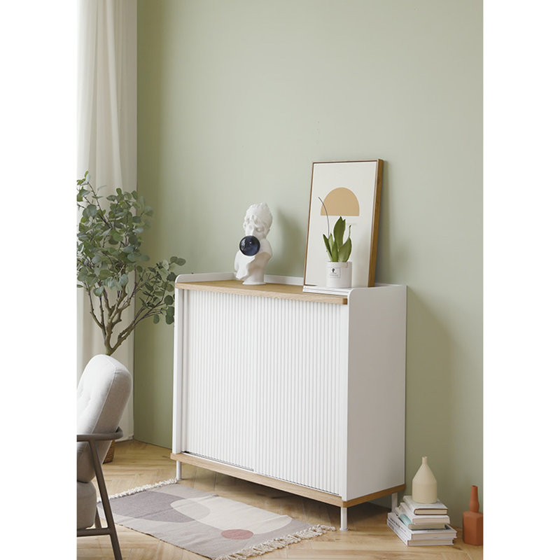 Armoire d'appoint à porte coulissante simple, Blanc