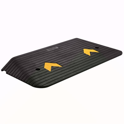 Rampe de seuil en caoutchouc améliorée, rampe de porte de 3 po avec 1 canal, rampe de voiture en caoutchouc naturel avec surface texturée antidérapante, rampe de trottoir d'une capacité de charge de 33069 lb pour fauteuil roulant et scooter