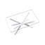 Table basse rectangulaire en verre trempé transparent de 101,6 cm (40,02 po), de haute qualité, avec pattes en métal argenté. Parfait pour les espaces de travail de bureau. Facile à nettoyer et au design performant.