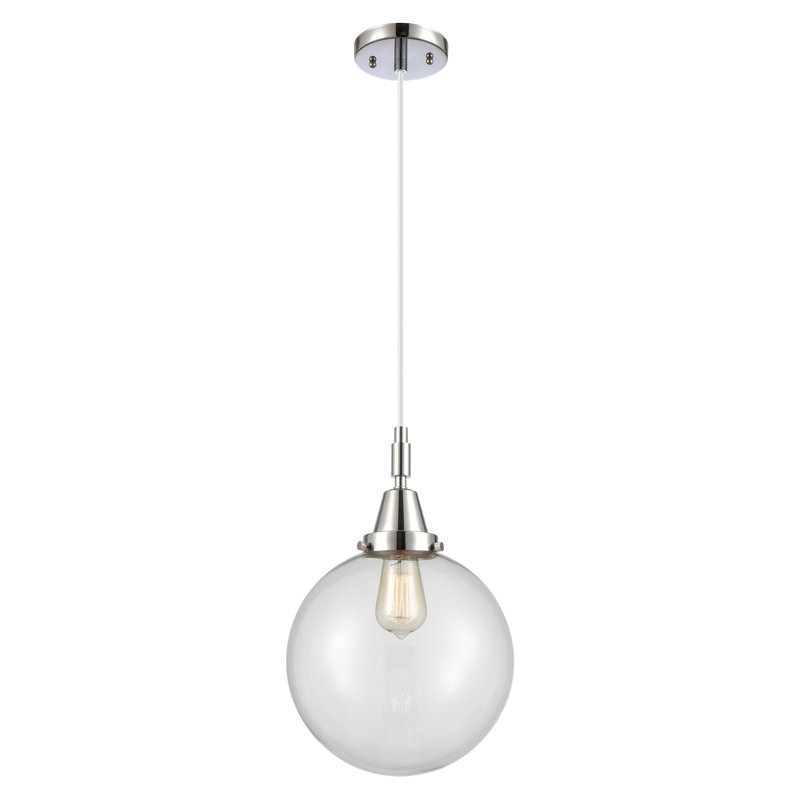 Mini luminaire suspendu à cordon 1 lumière 10 po Downtown Urban - Caden Frederick -, Clair, Chrome poli