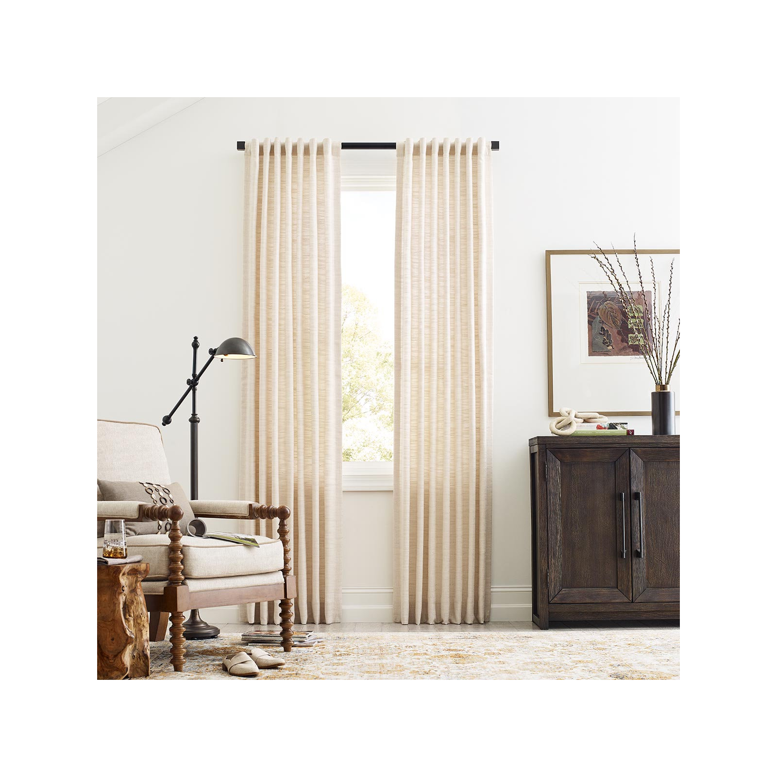 Tecoma Room Darkening Curtain, 50" W x 120" L, Putty